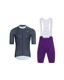 HOLOKOLO Cyklistický krátký dres a krátké kalhoty - ELEVATE - antracitová/fialová